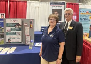 First day at the Medina County Fair. Judge Gary Werner stopped at the booth to say “Hi.”